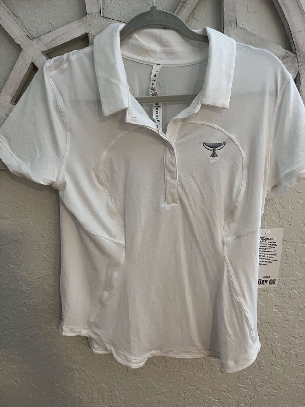 lululemon athletica White Short-Sleeve Polo with Subtle Crest